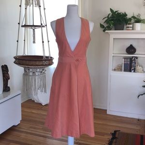 Vintage Pinky Peach Corduroy Wrap dress